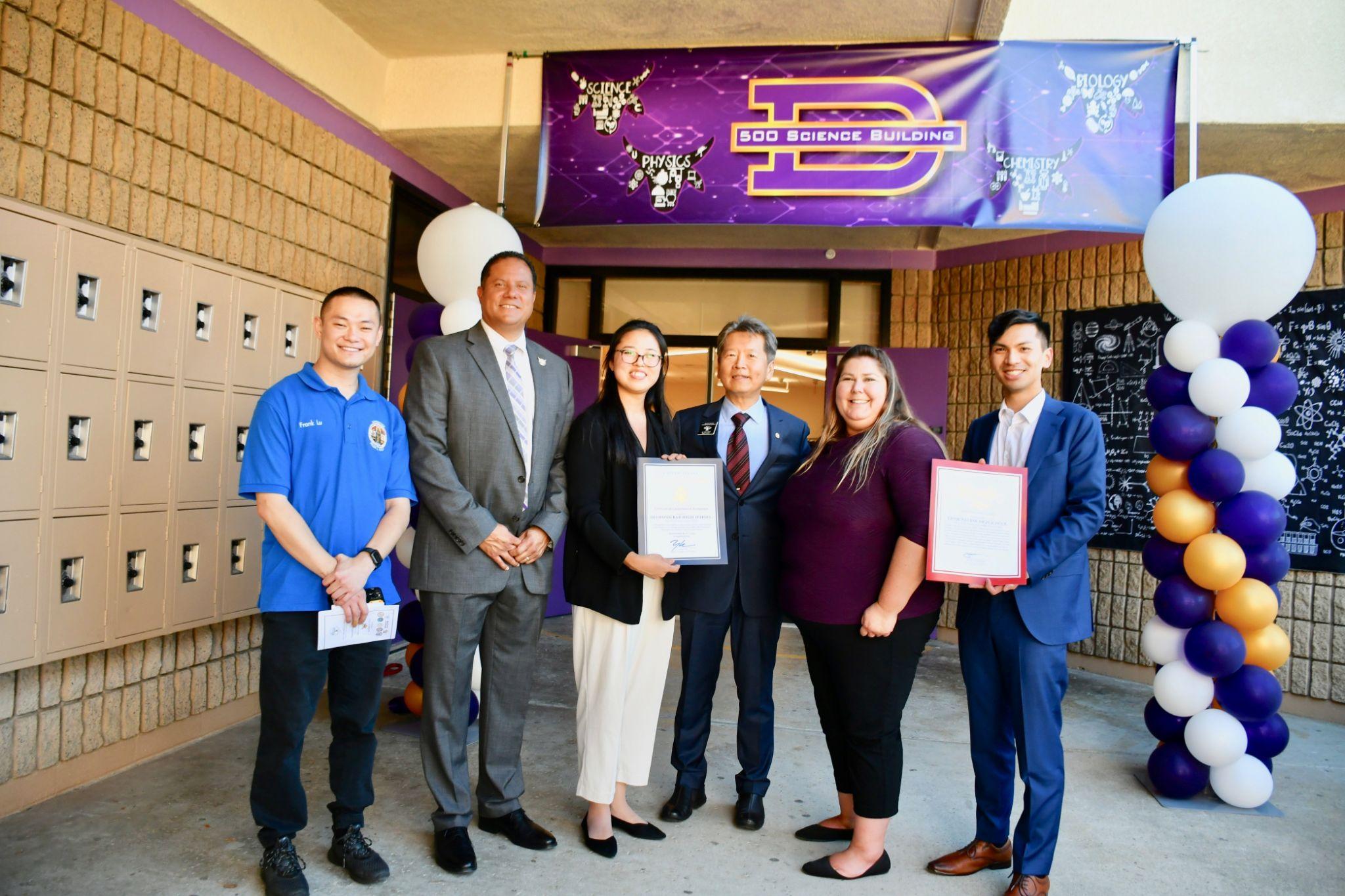 Diamond Bar High School’s newly modernized 500 Science Building