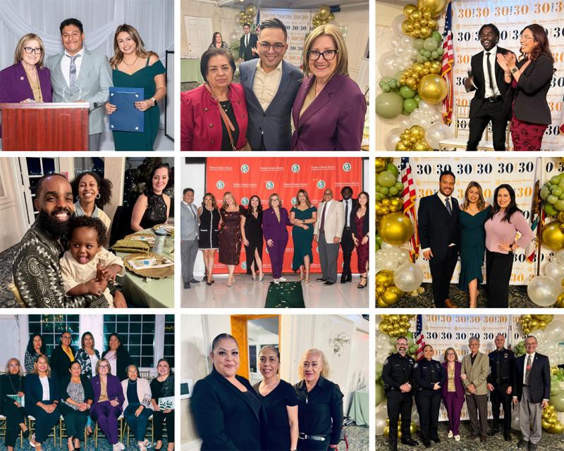 Collage of images of Senator Reyes and staff with the 30 under 30 honorees.