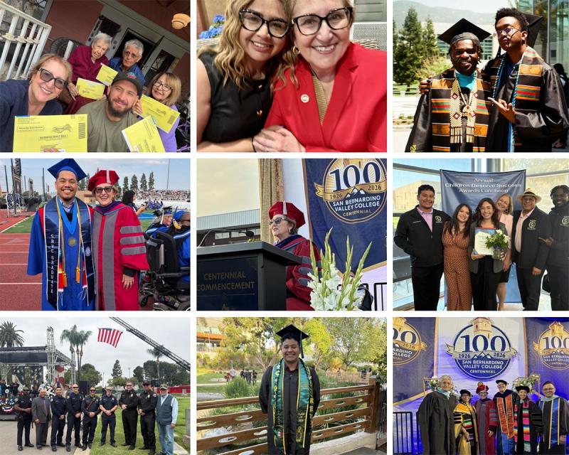 a 9-photo collage features pictures of the Senator at her swearing-in event, and staff supporting constituents at community events.