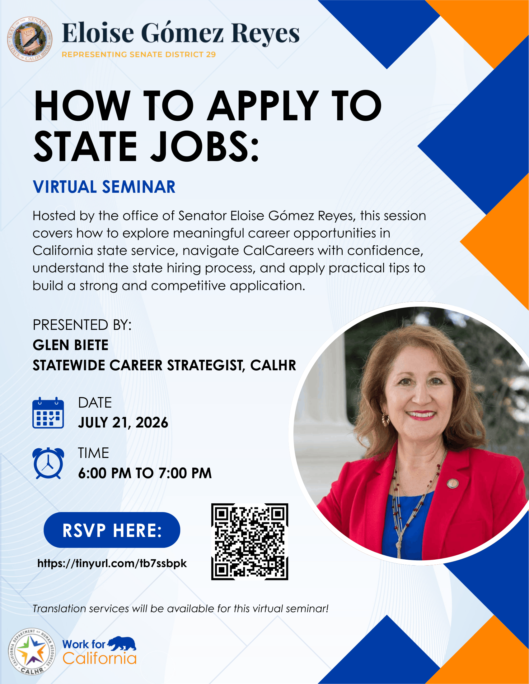 How to Apply to state jobs webinar flyer