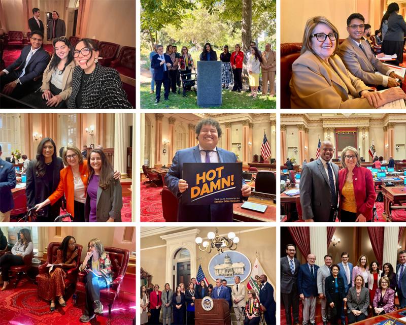 Collage of Team Reyes in Action at the Capitol during End of Session. 