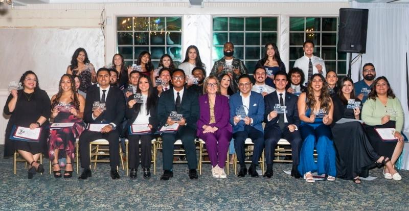 2025 30 Under 30 Honorees pose with Senator Reyes