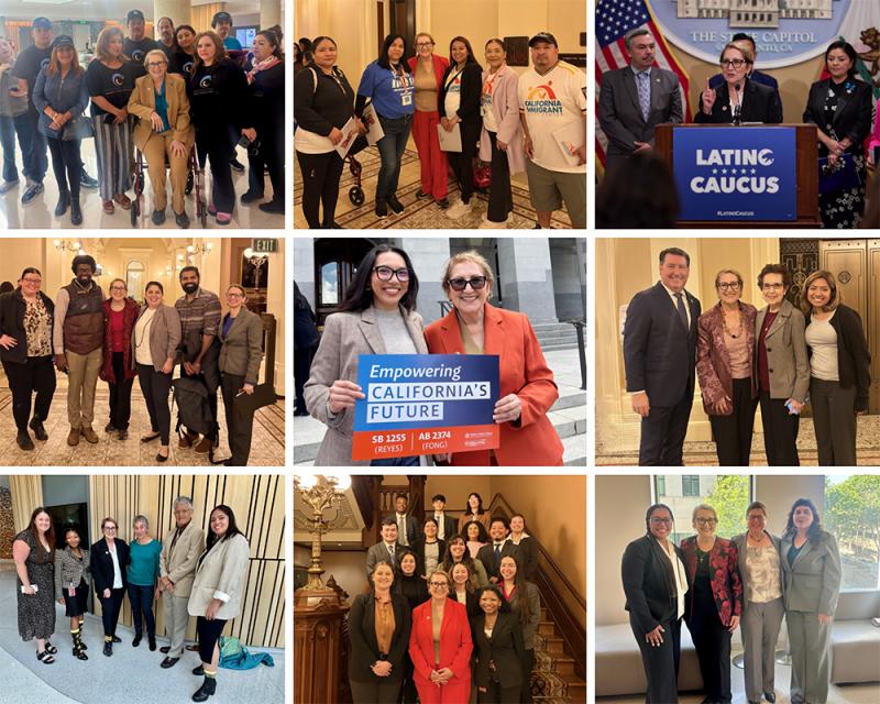 Collage of Senator Reyes in the Capitol
