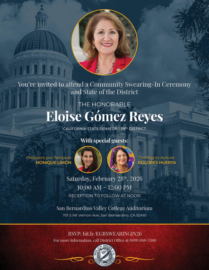 Flyer for Community Swearing-In Ceremony in English