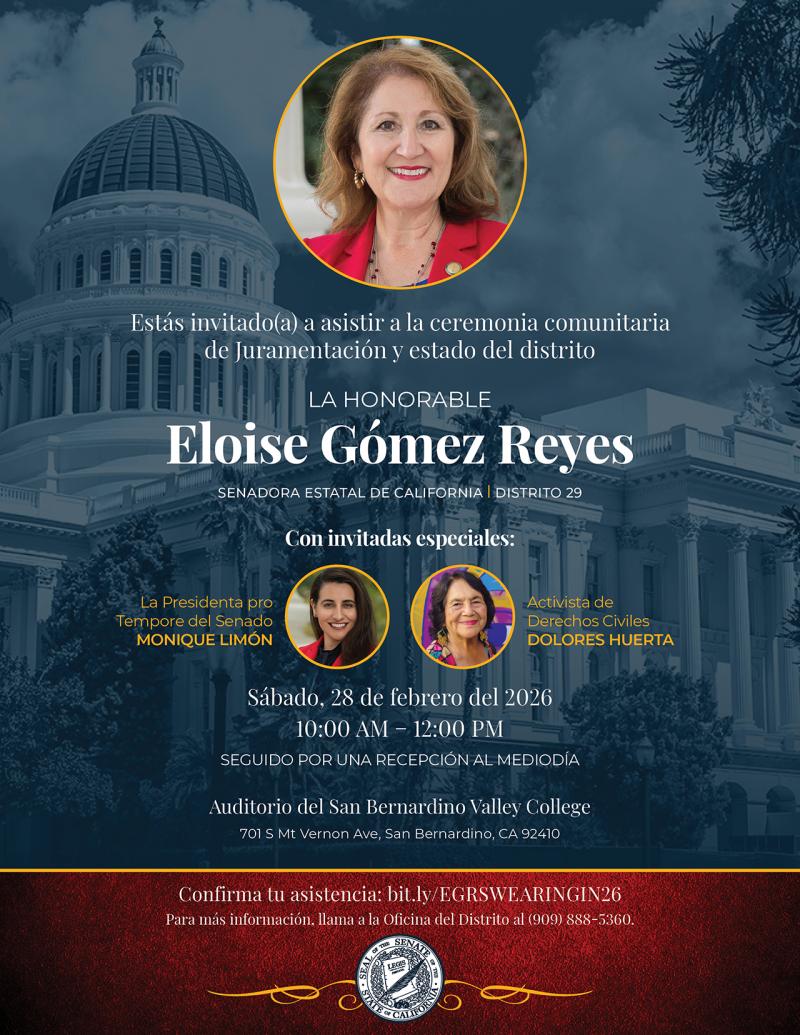 Flyer for Community Swearing-In Ceremony in Spanish